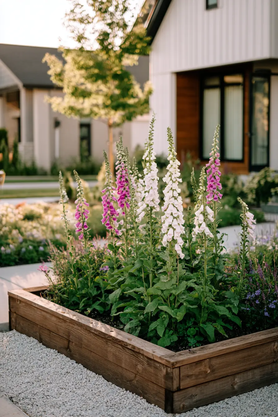 Modern Raised Foxglove Flower Beds