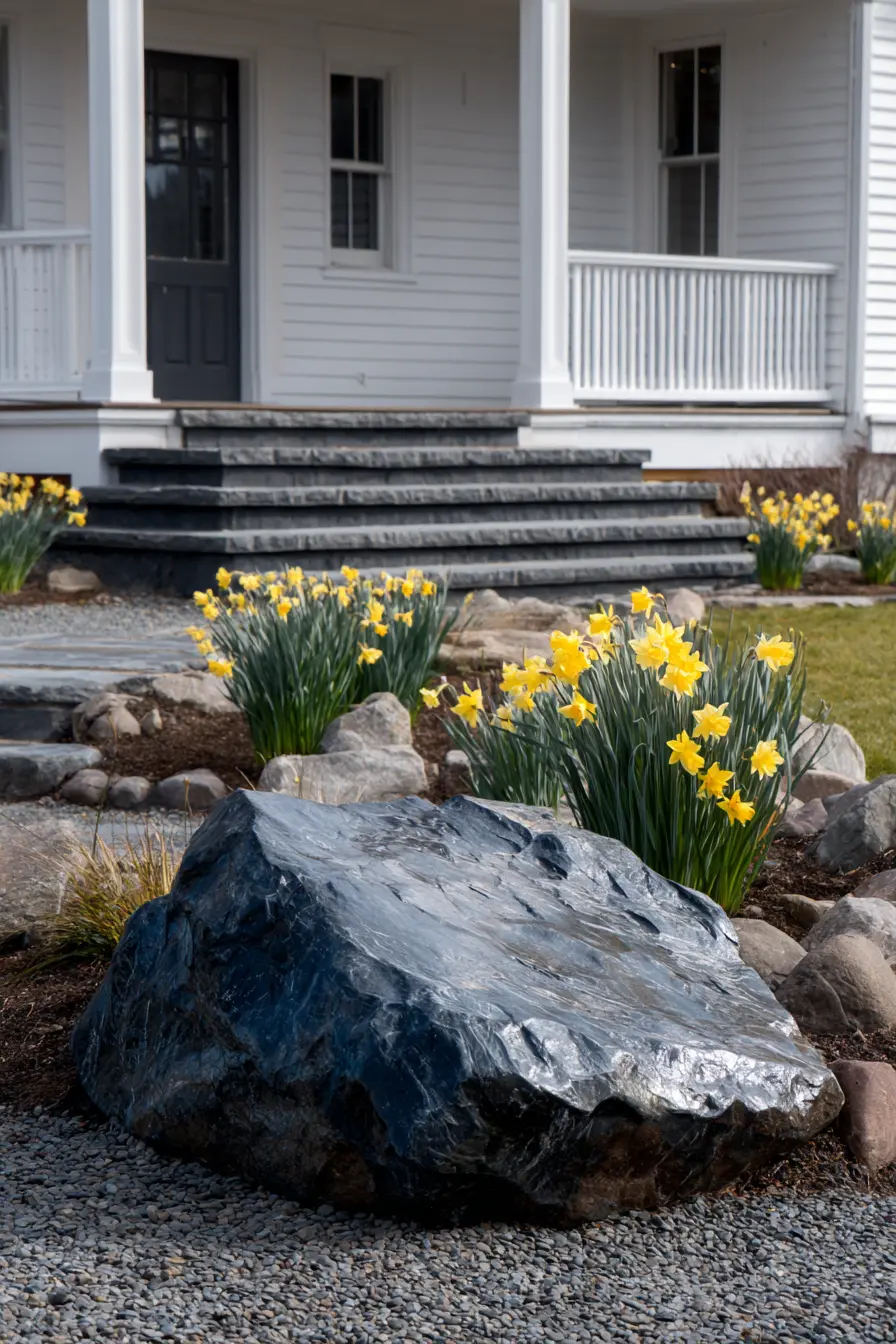 Natural Rock Garden with Daffodils