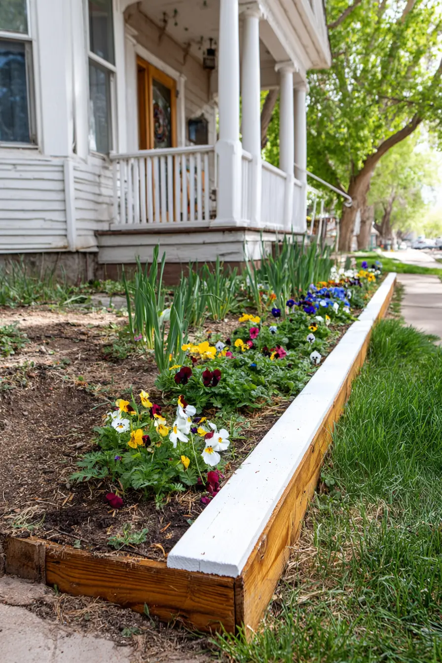 Charming White Edging with Colorful Blooms