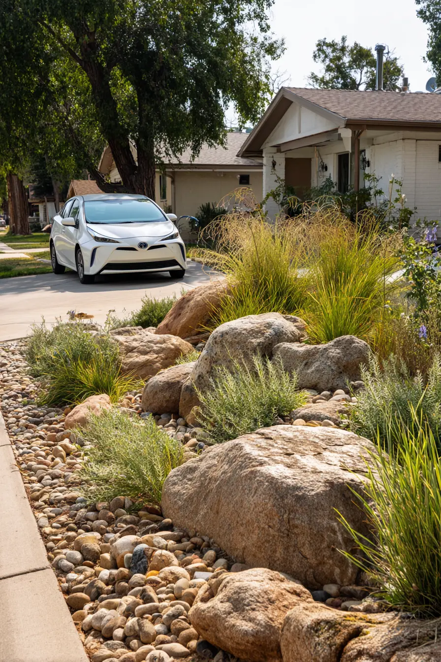 Contemporary Rock Garden with Greenery
