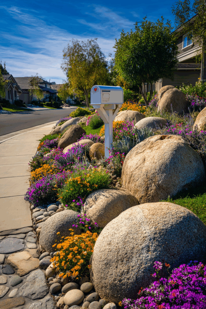 Natural Rock Garden with Wildflowers