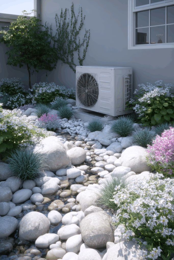 White Pebble Rock Garden Pathway
