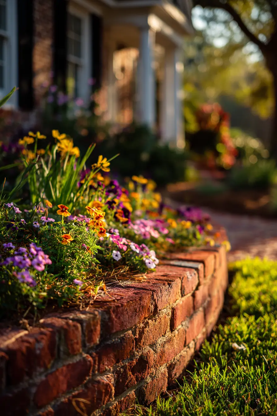 Curved Brick Edging Flower Bed