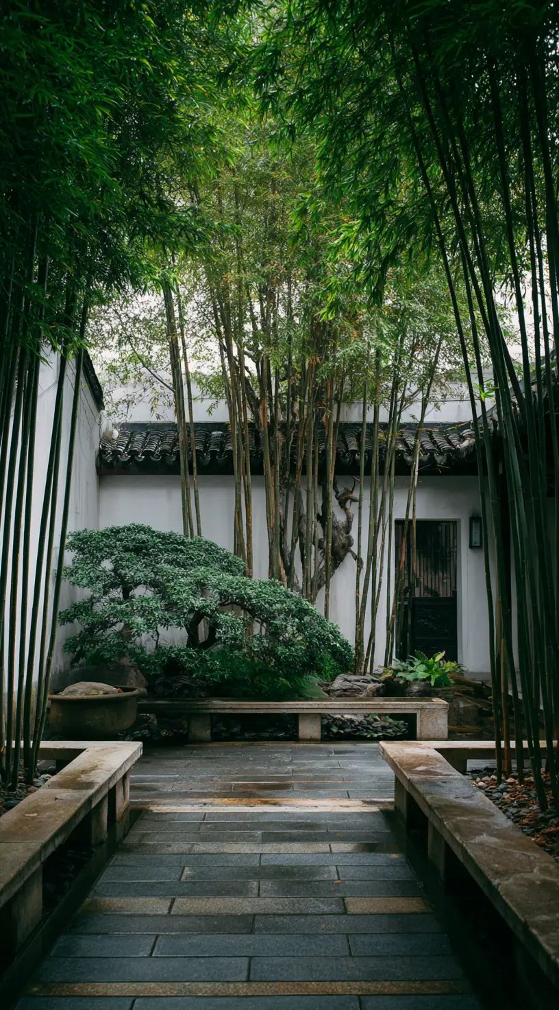 Japanese-Inspired Bamboo Courtyard