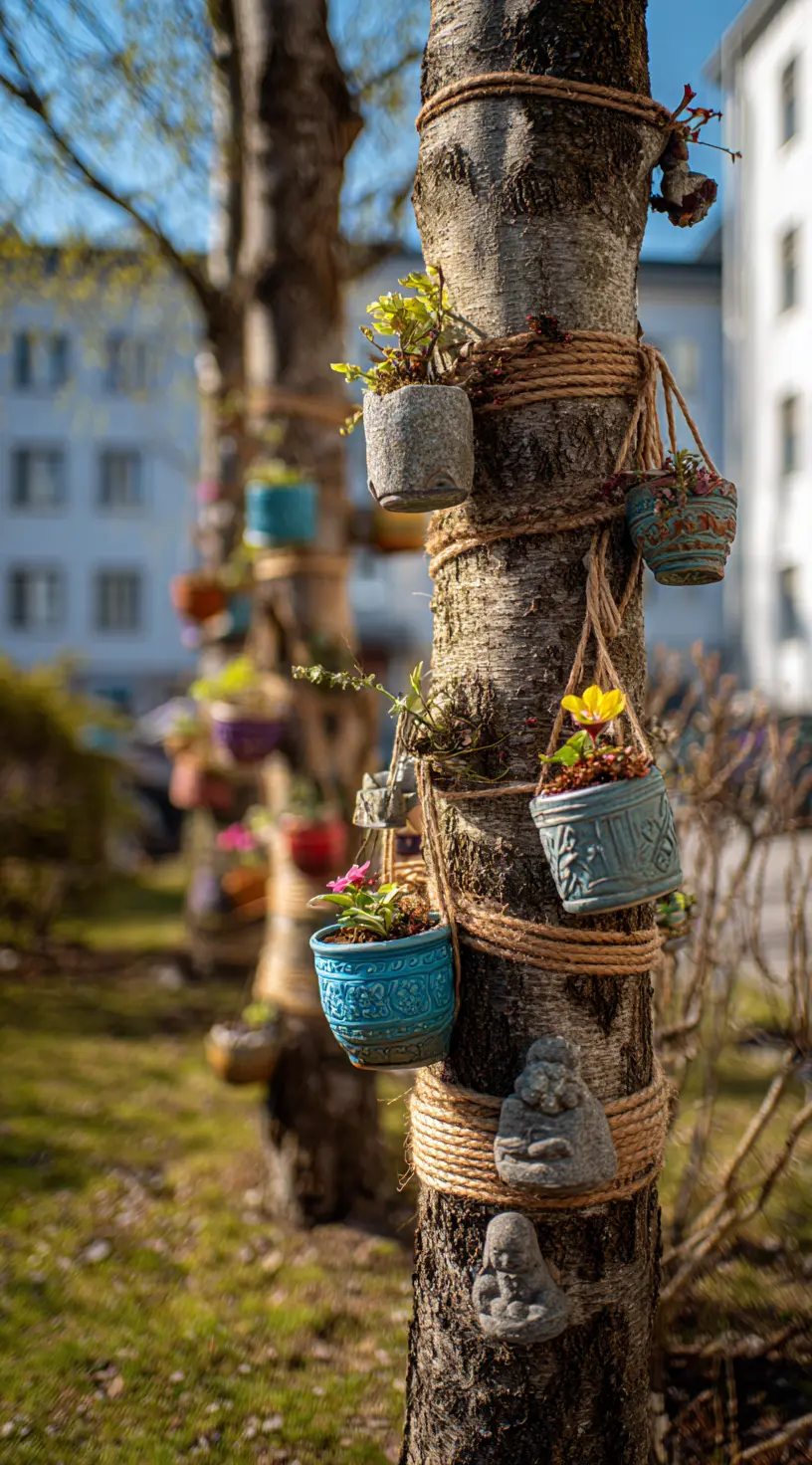 Rope-Wrapped Rainbow Tree