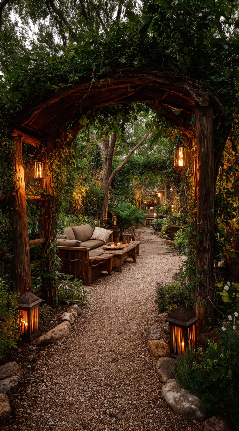 Rustic Lantern Pathway Glow