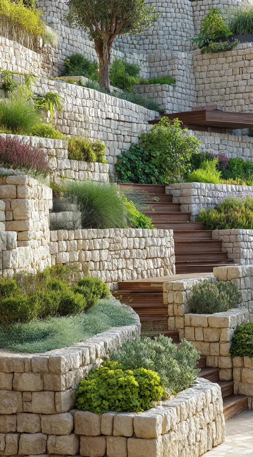 Rustic Stone Retaining Walls