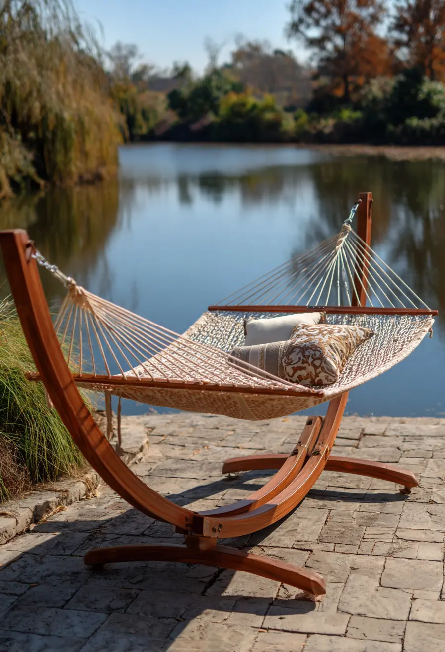 Sunnydaze 12-Foot Wooden Arc Hammock Stand