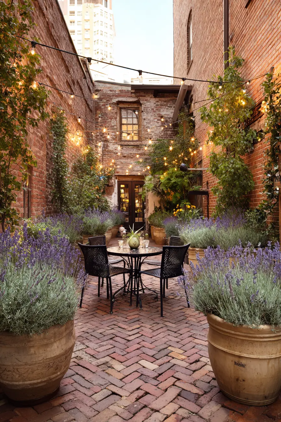 Cozy Brick Patio with Bistro Table