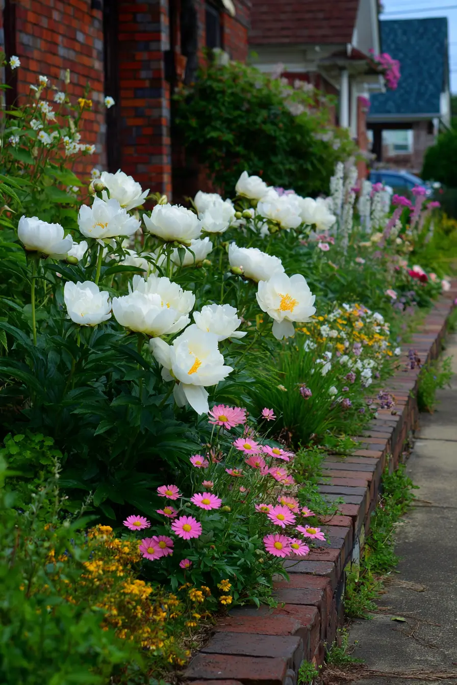 Elegant Peonies and Charming Pathways