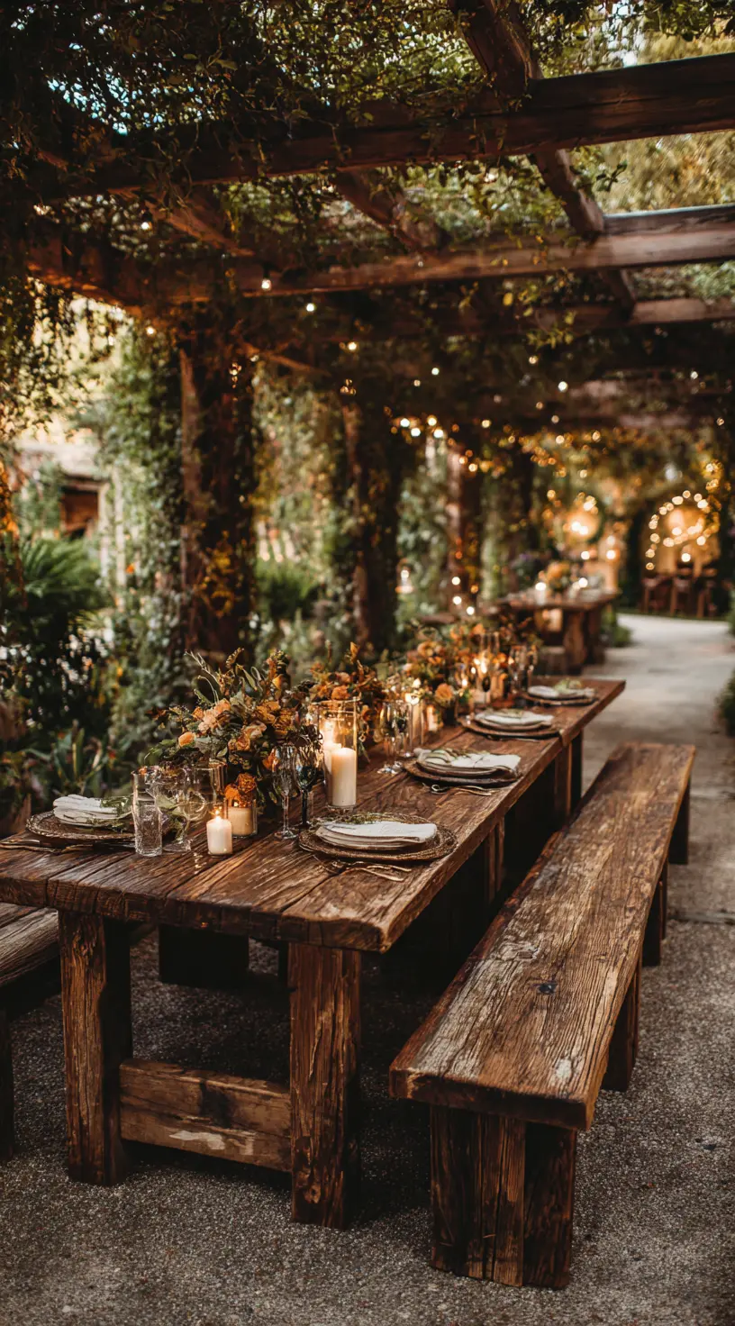 Lush Green Pergola Dining Area