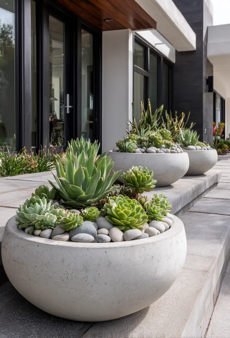 Succulent Planters with Concrete Pots