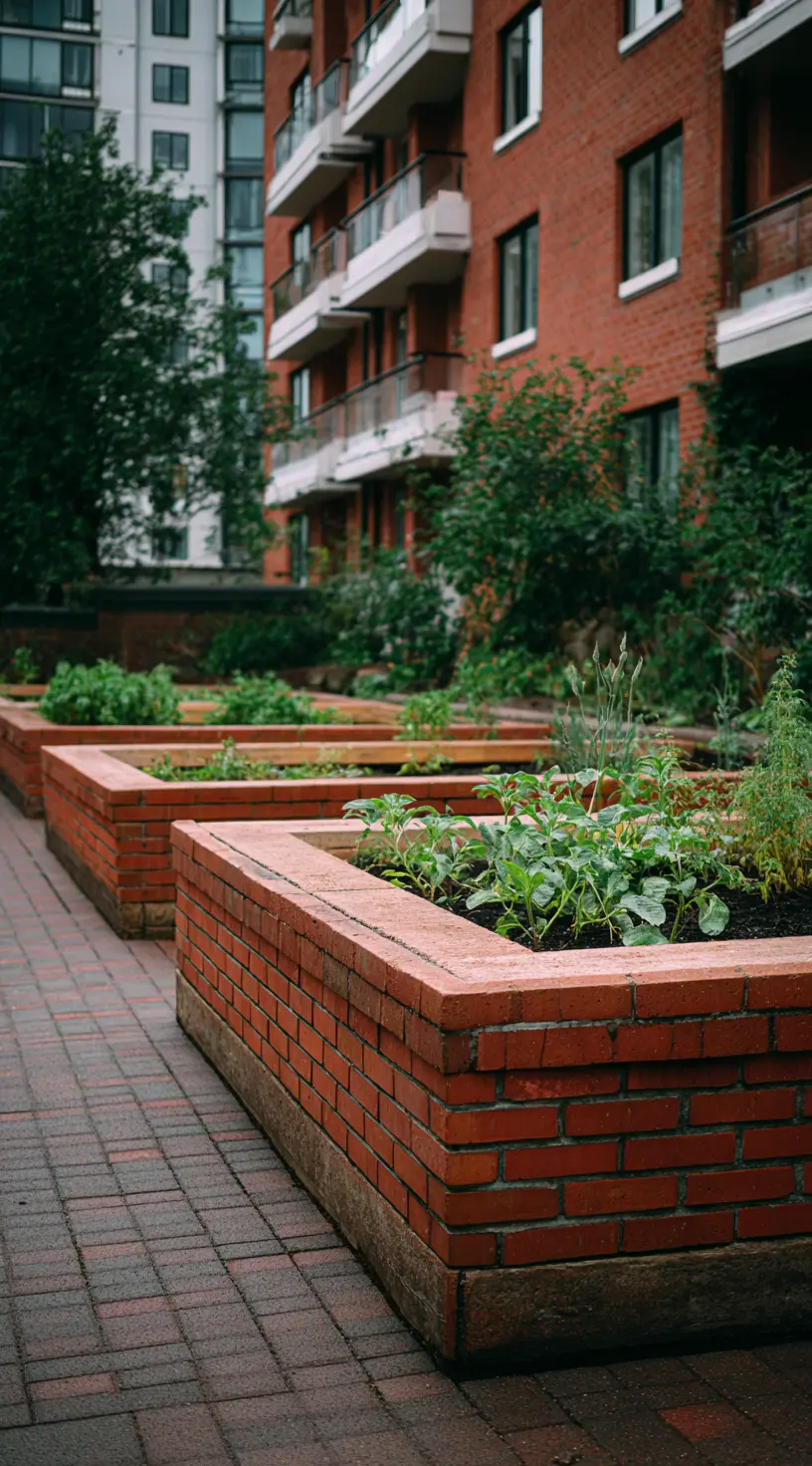 Brick-Lined Raised Garden Beds