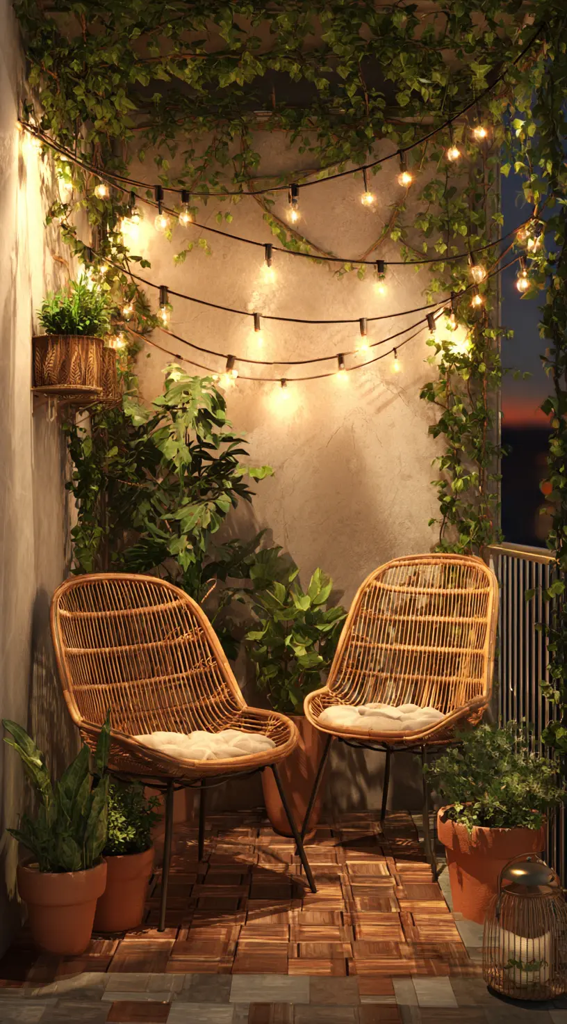 Cozy Corner With Edison Bulbs