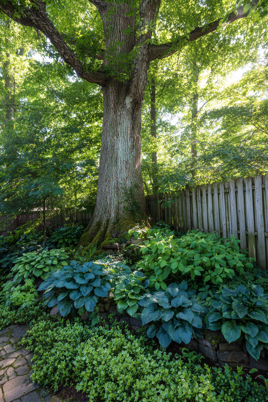 Lush Garden Border with Bark Mulch