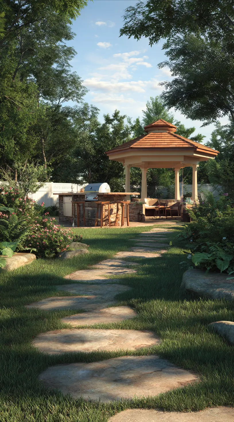 Cozy Rustic Gazebo with Fireplace