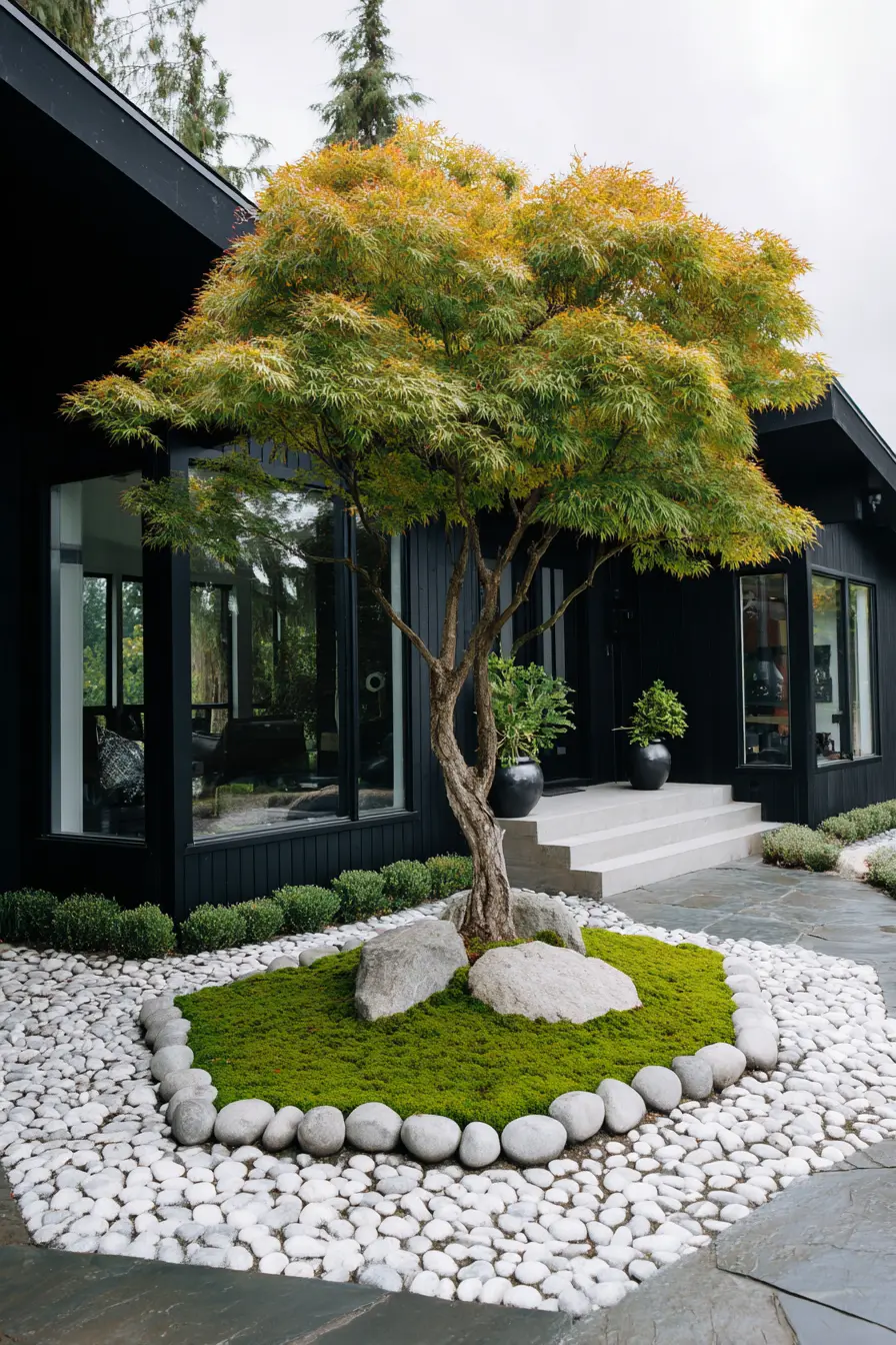 Minimalist Japanese Maple Rock Garden