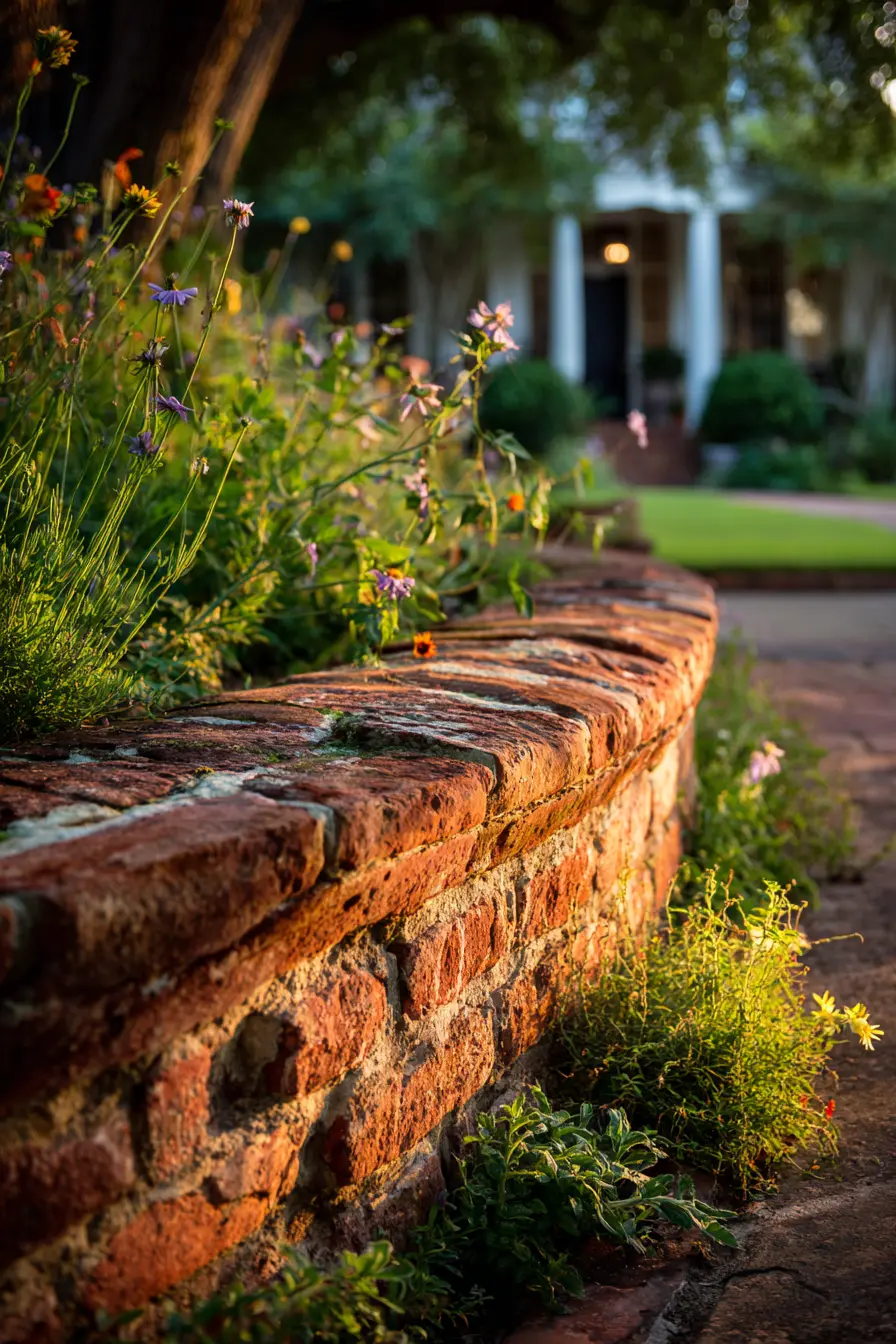 Weathered Curved Brick Edging