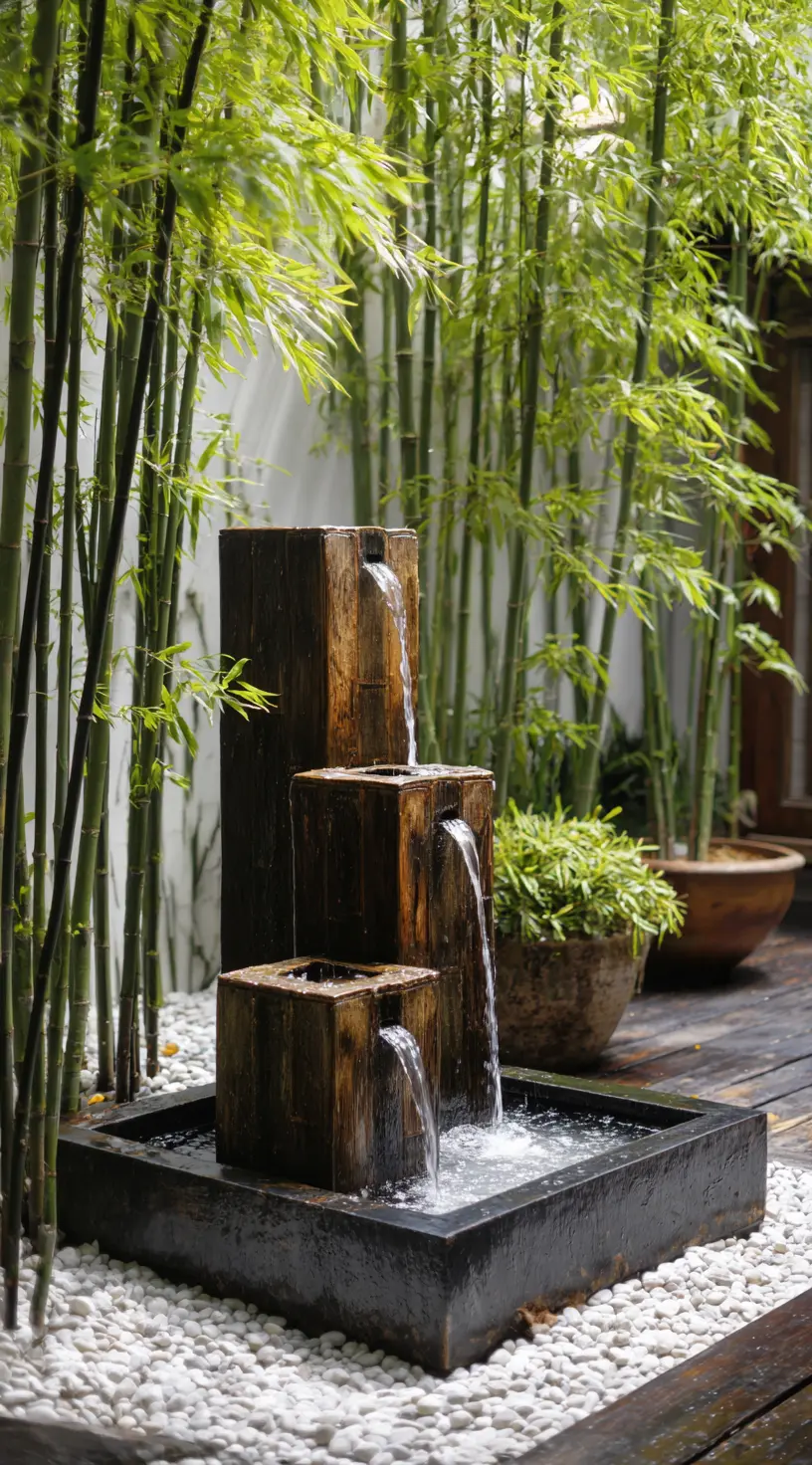 Bamboo And Water Fountain Feature