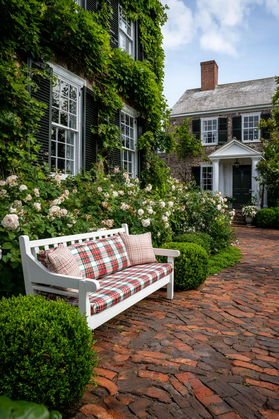 English Cottage Garden Patio with Ivy