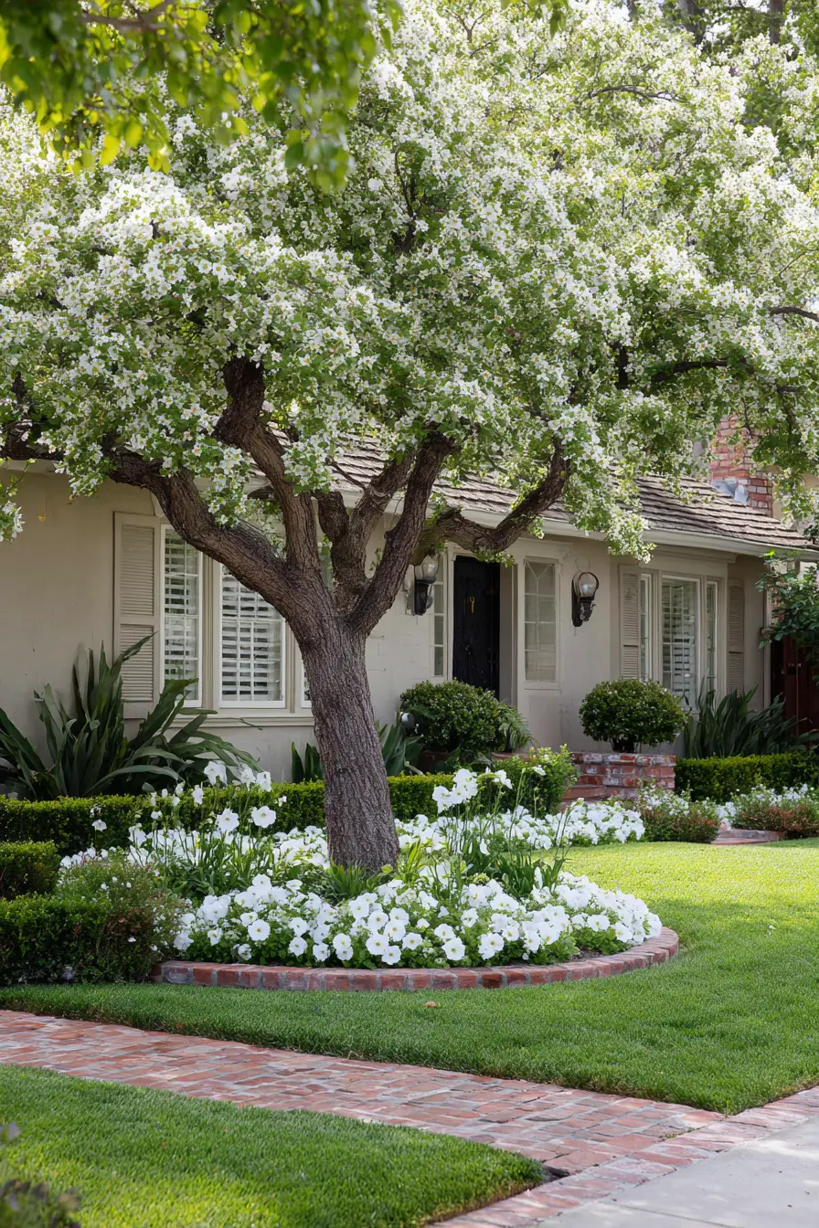 Modern Circular White Flower Bed