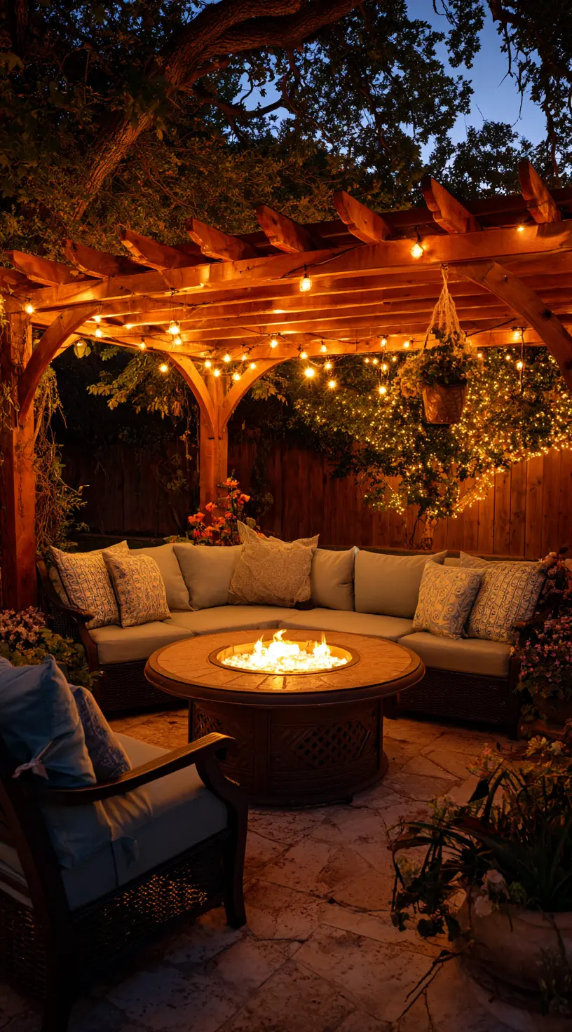 Pergola With A Built-In Fire Pit