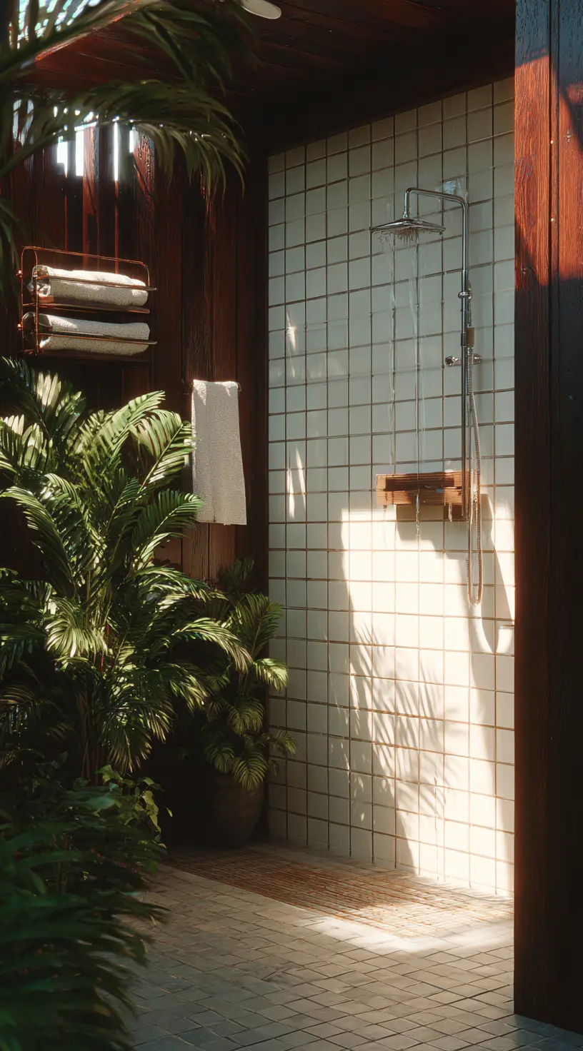 Poolside Resort-Style Shower