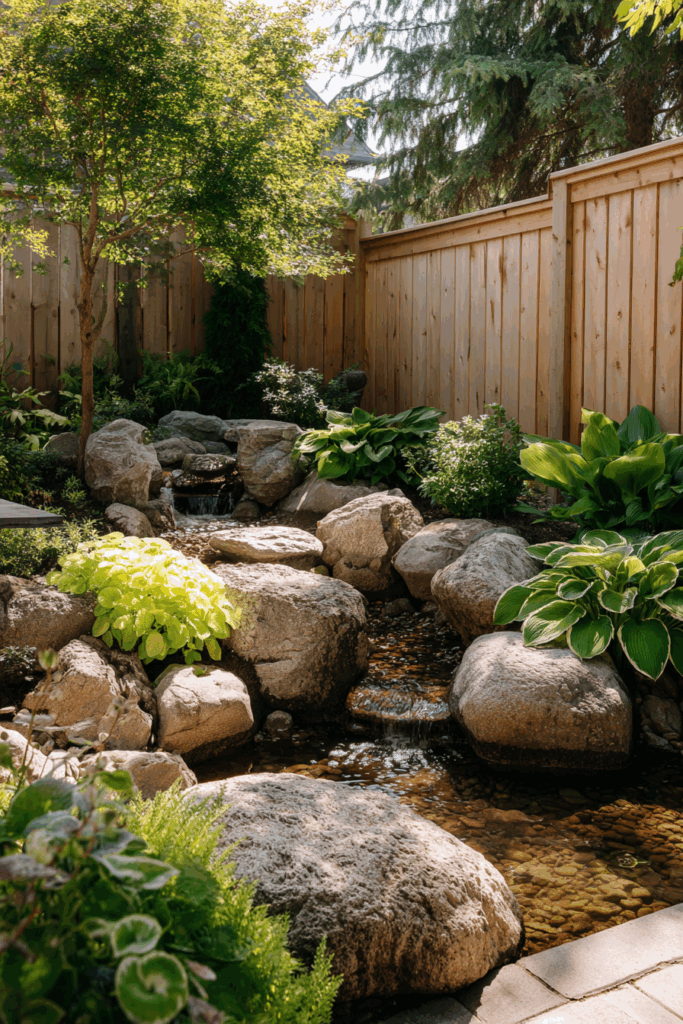 Serene Rock Garden with Water Feature