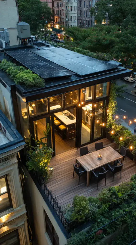 Stylish Rooftop Terrace That Blends Dining, Relaxation & Sustainability
