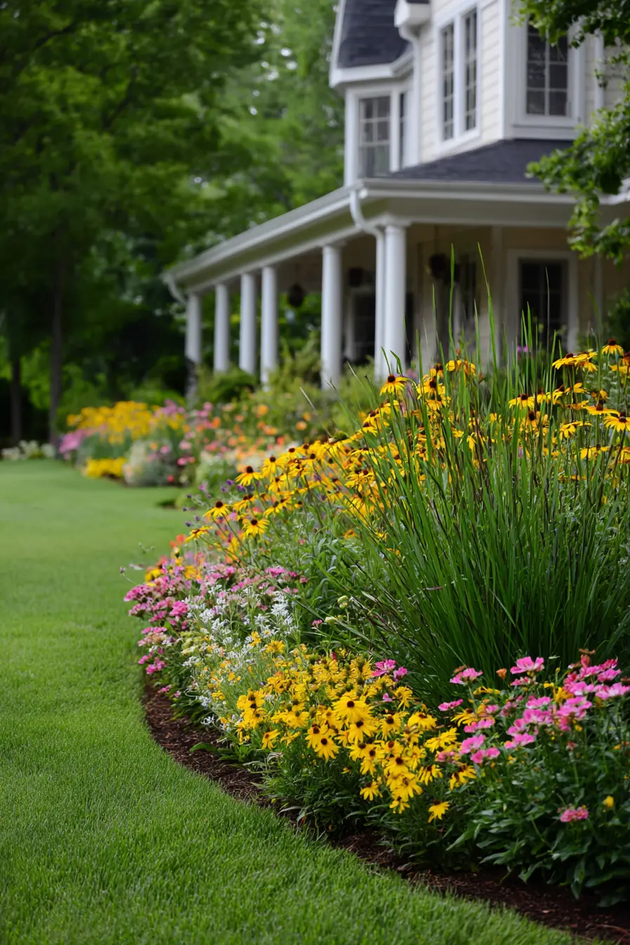 Vibrant Garden with Textural Depth