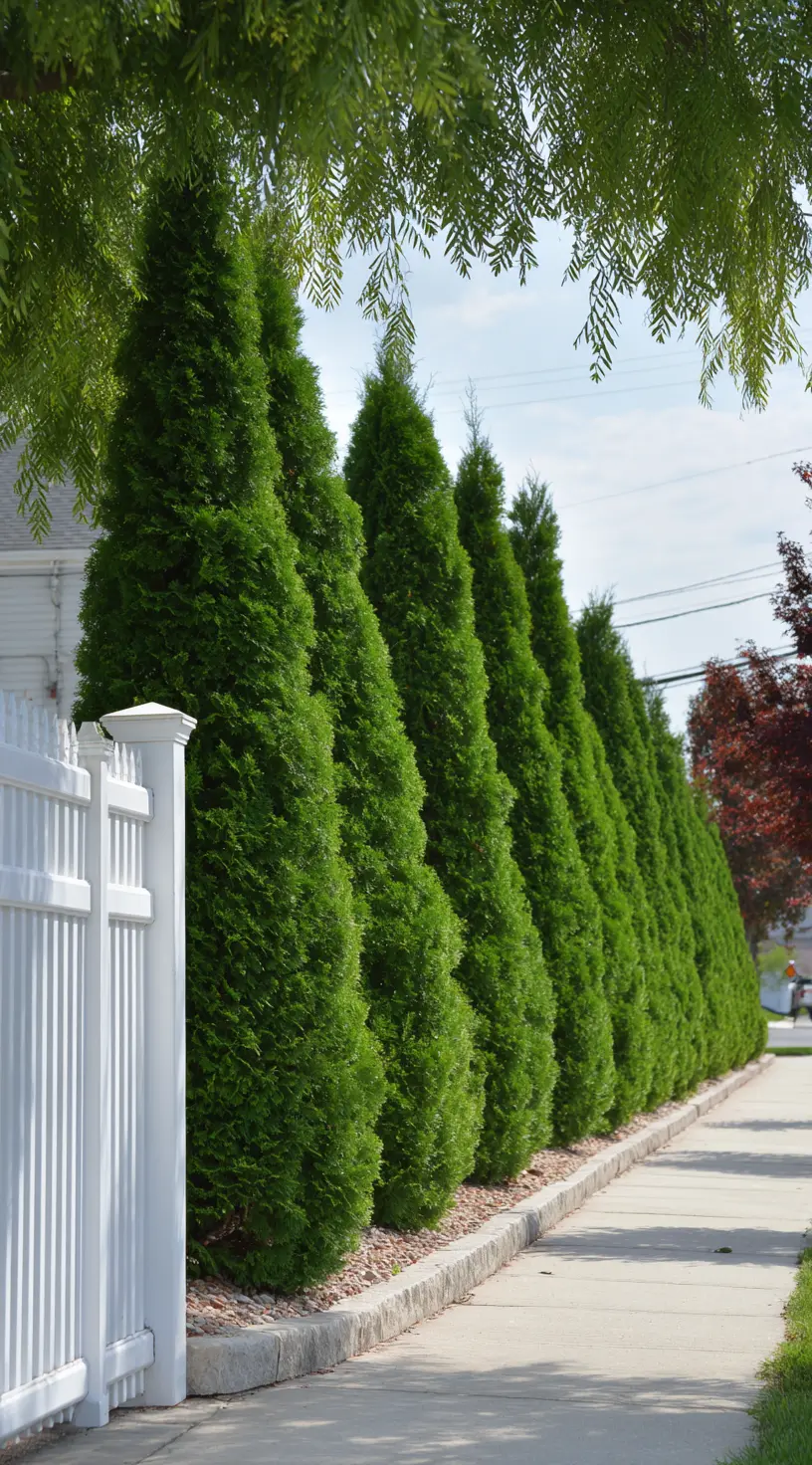 Columnar Arborvitae Hedge