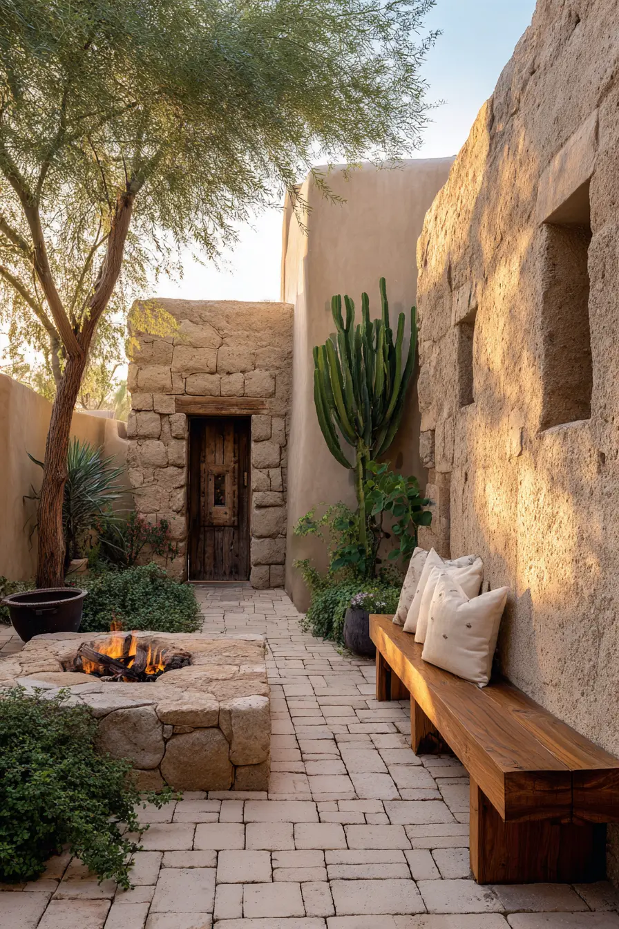 Desert-Inspired Stone Patio Retreat