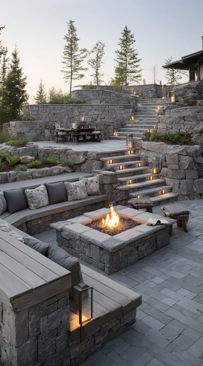 Fire Pit With Terraced Seating