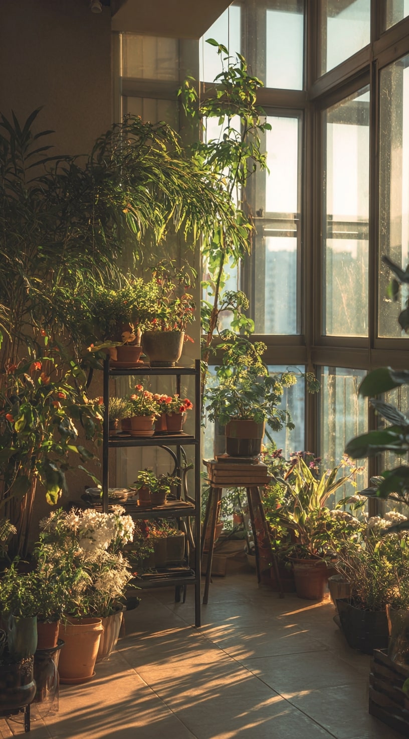 19. Tropical Balcony Garden with Hammock Vibes