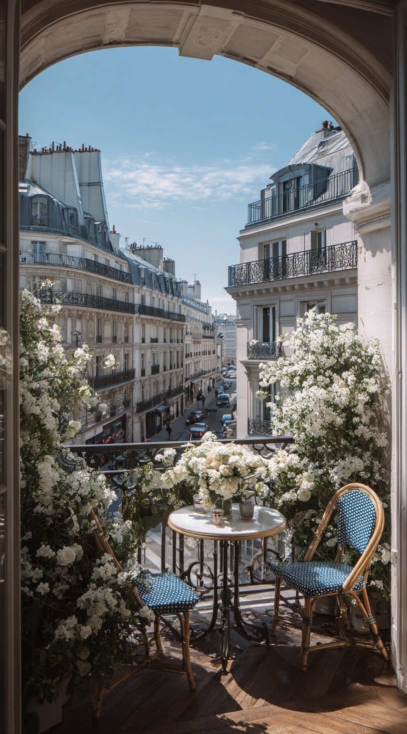 16. Urban Balcony Garden with Raised Wooden Beds
