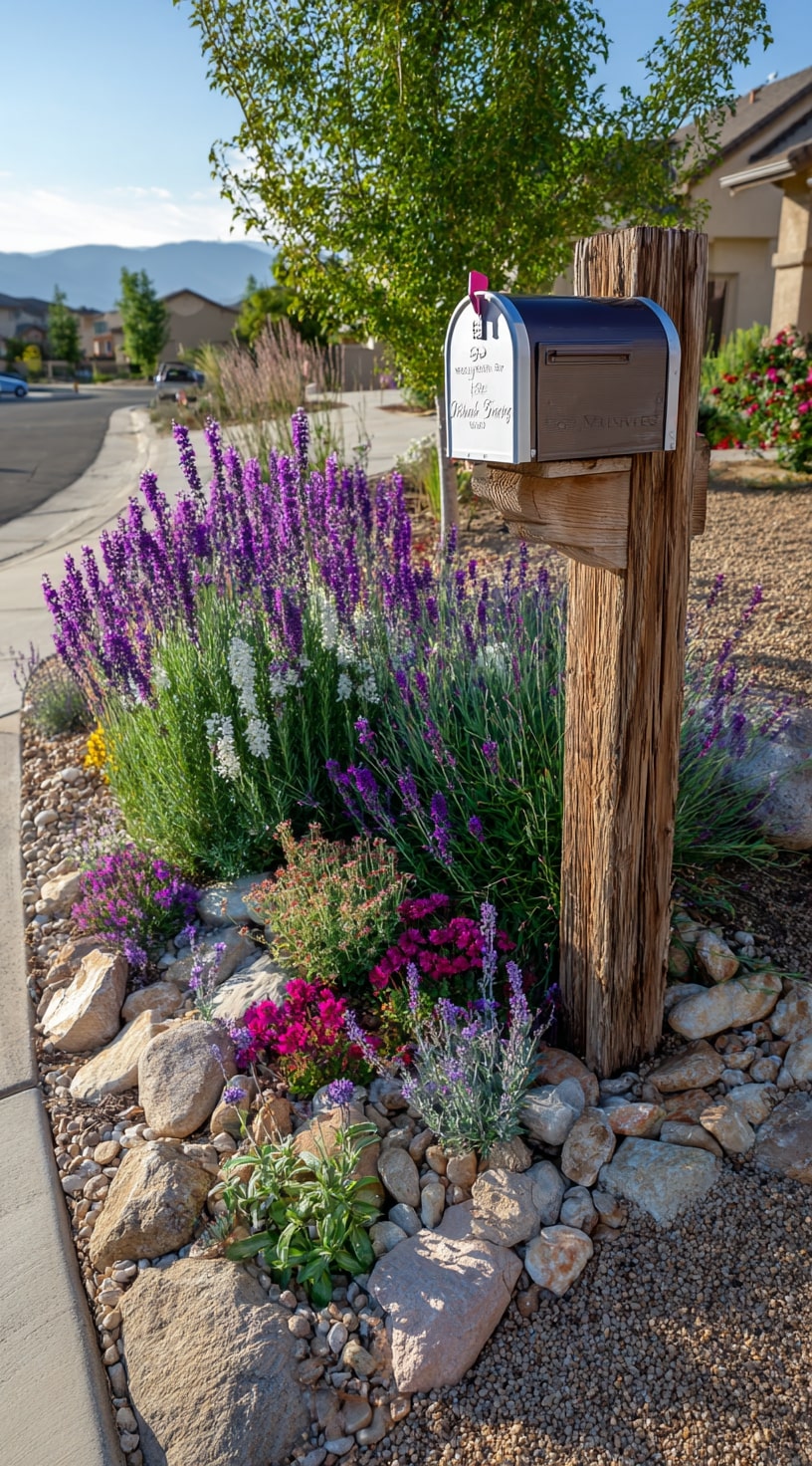 Modern Stone Mailbox with House Number Cutout