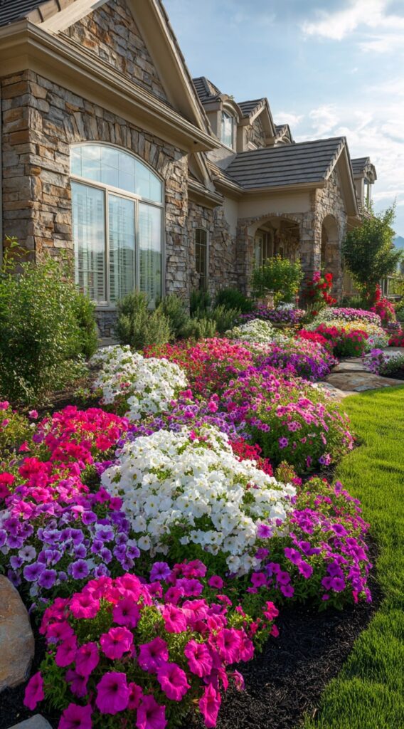 5. Bold Petunia Front Yard Display