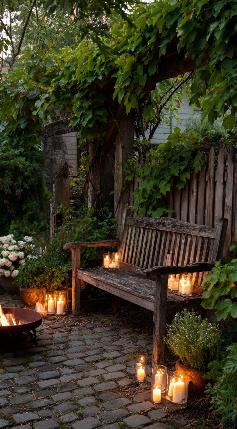18. Candlelit Garden Reflection Corner