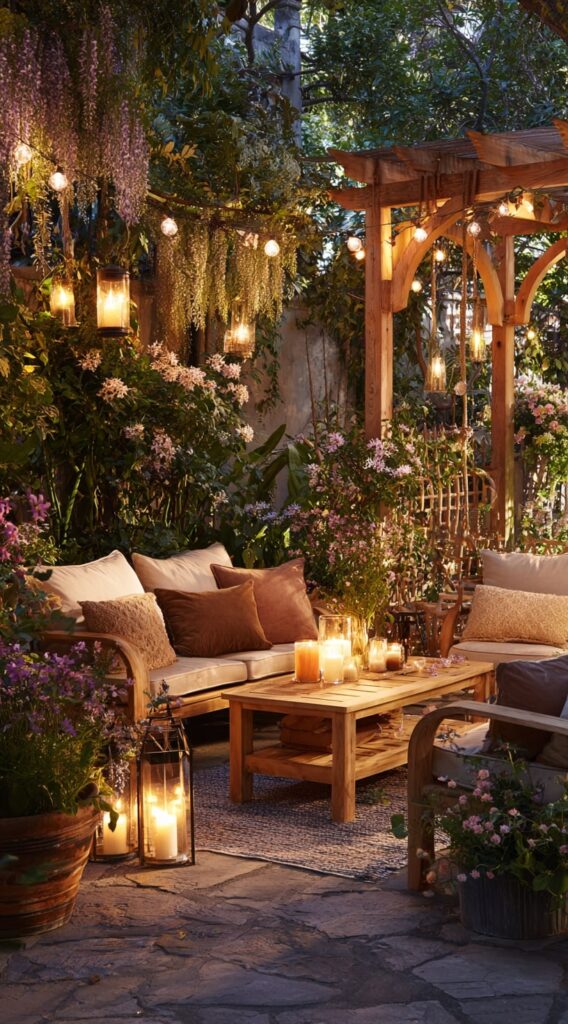 Enchanted Garden Lounge with Candlelight

