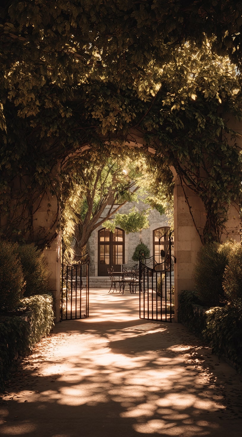 Welcoming Rose-Covered Archway Entrance