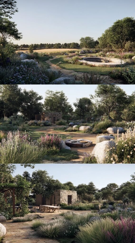 Rustic Garden Escape with Fire Pit

