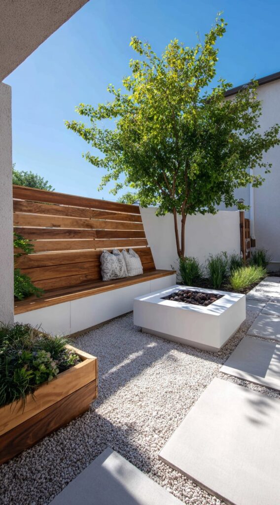 12. Modern Corner Lounge with Fire Pit