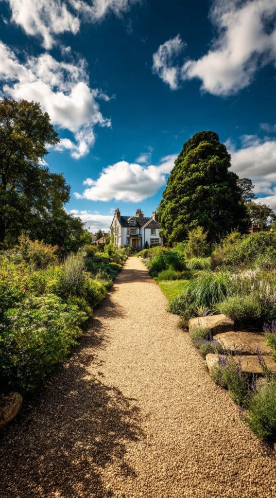 Gravel Pathway Framed by Wild Greenery