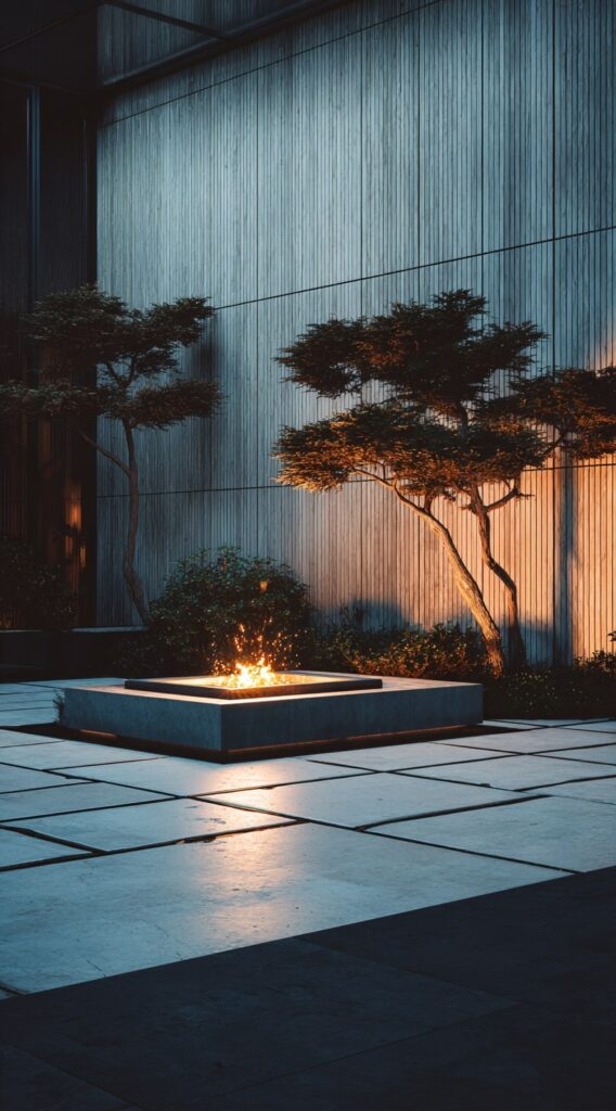 Zen-Inspired Fire Pit with Modern Lines