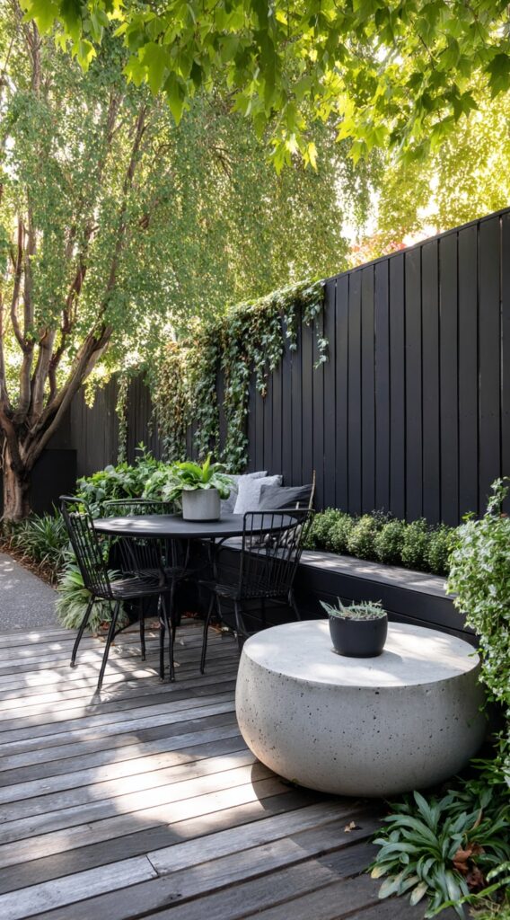 1. Sleek & Shaded Corner Lounge

