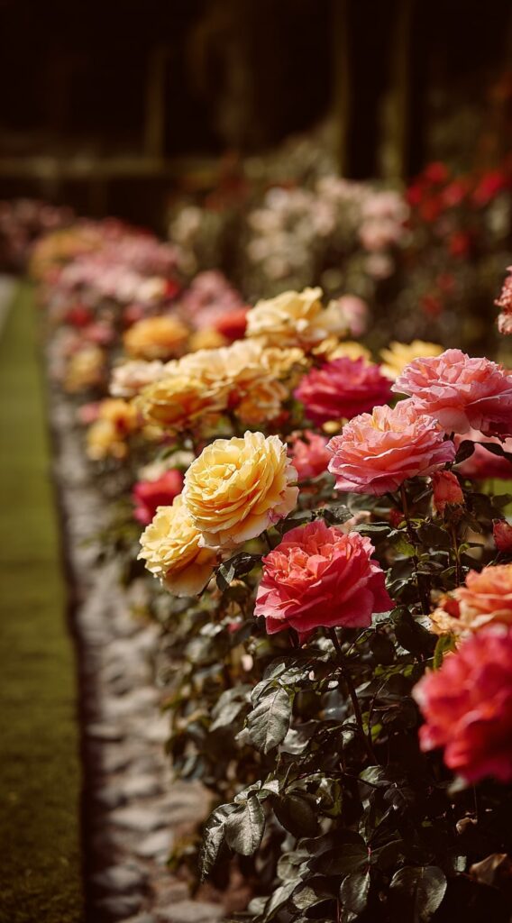 Vibrant Rose Border for a Colorful Welcome


