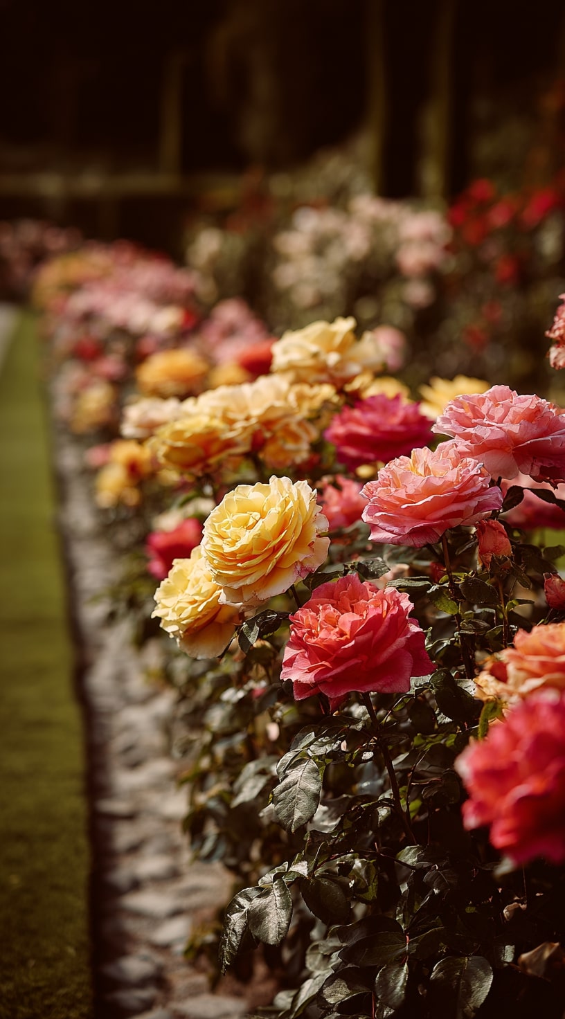 Vibrant Rose Border for a Colorful Welcome