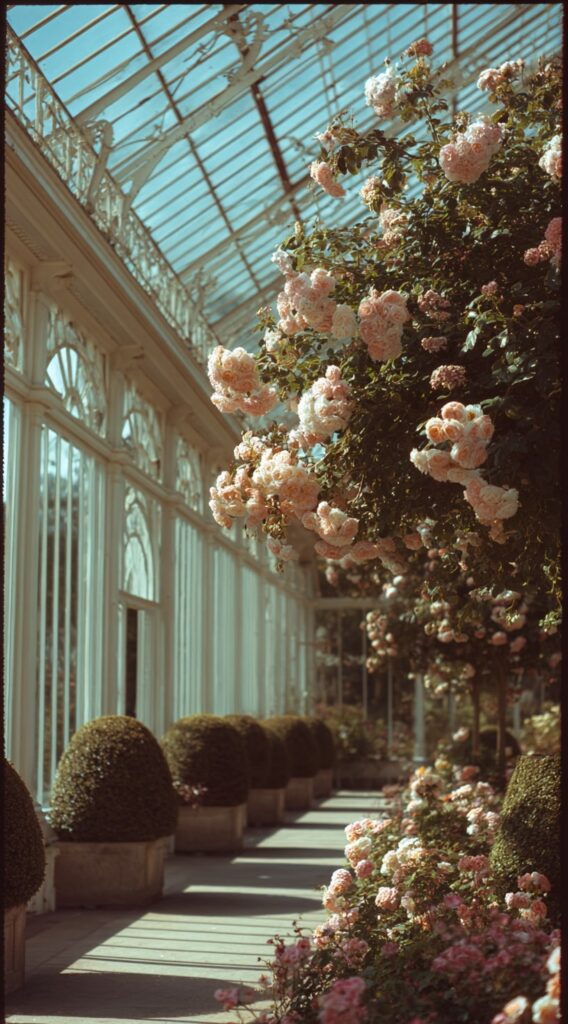 Elegant Conservatory Rose Walk

