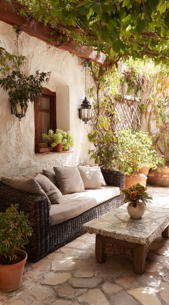 Shaded Mediterranean Patio Retreat

