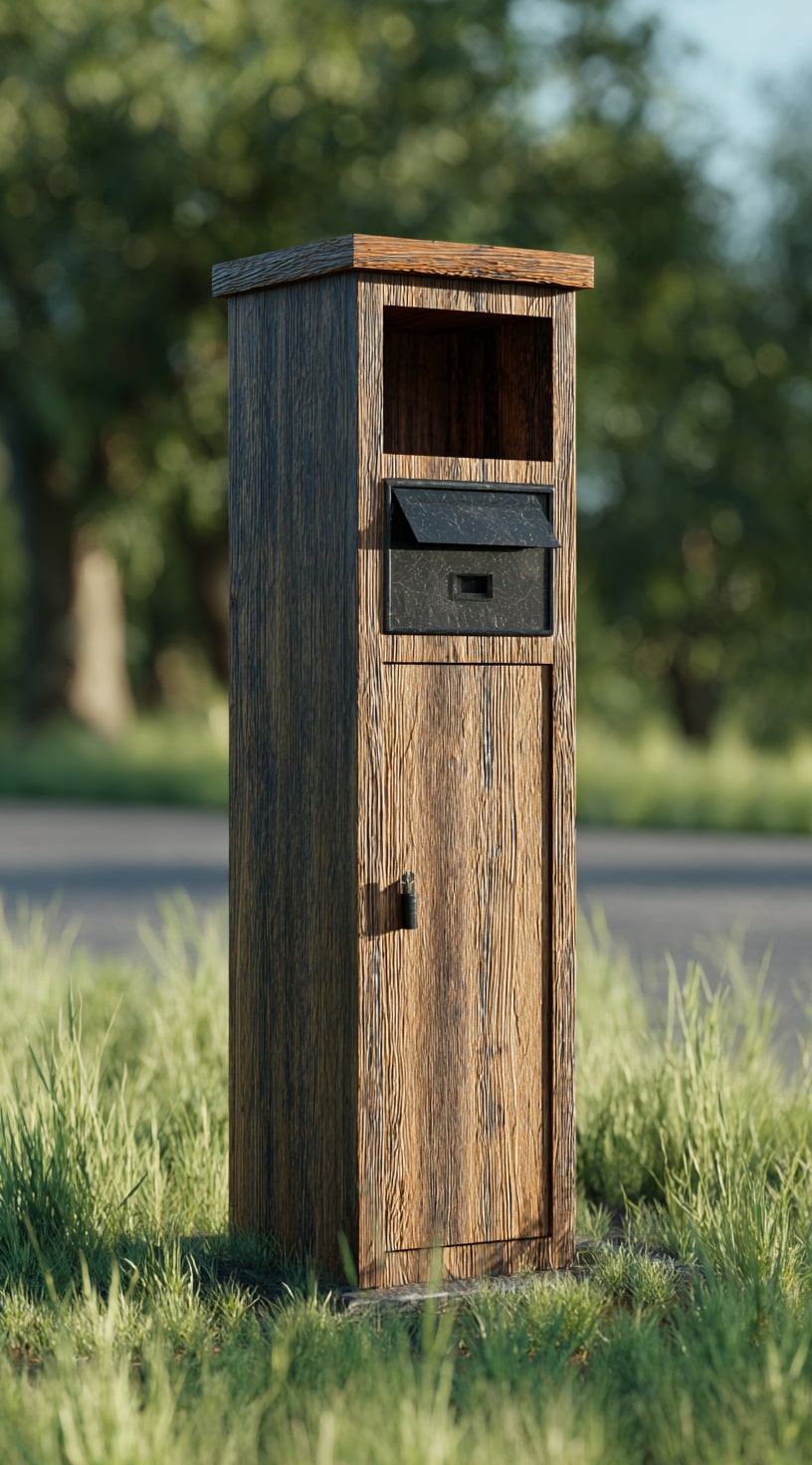 Wildflower Mailbox Garden with Rustic Post